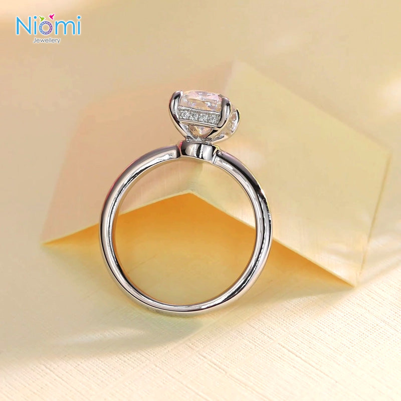 咕𠱸形 2卡莫桑石套戒指 (單件/套戒) Cushion Cut Moissanite Diamond Ring