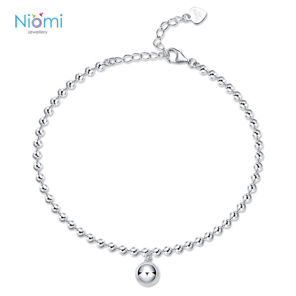 吊珠腳鏈- 925純銀腳鍊推薦Silver Anklet - Niomi Jewellery