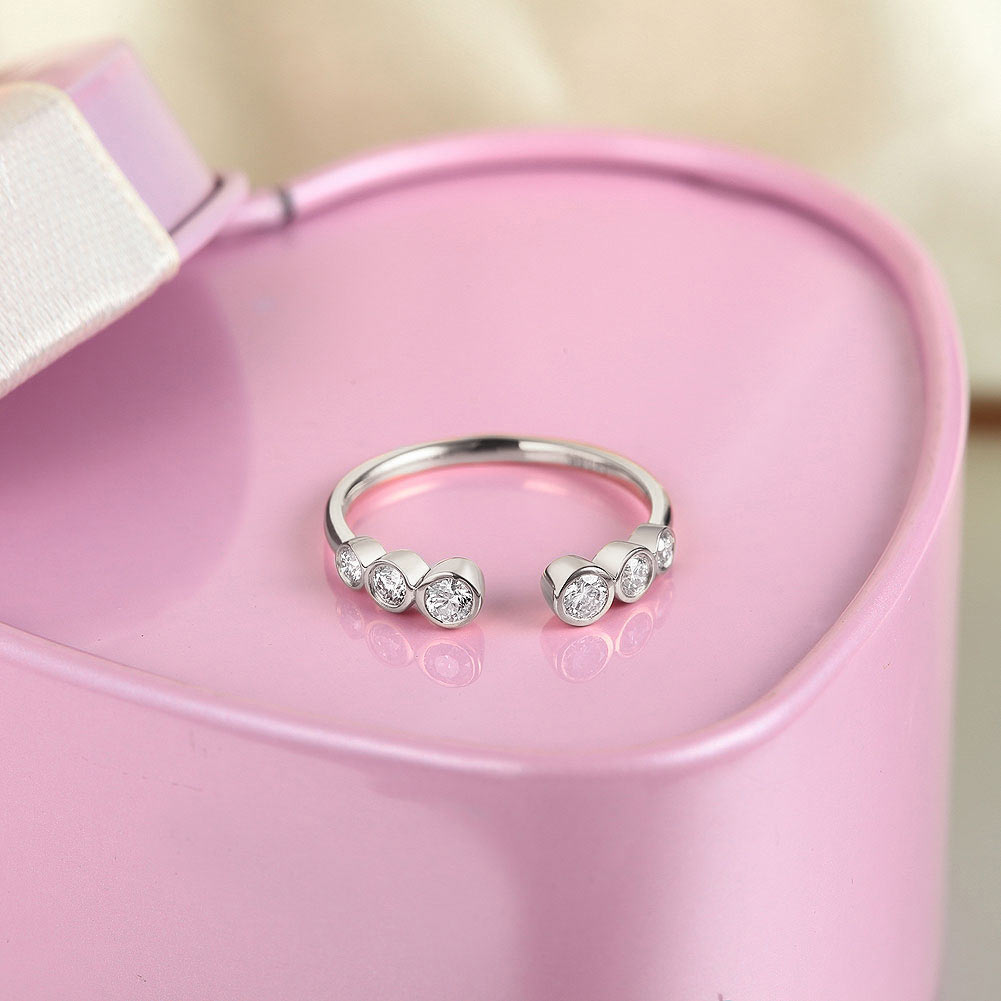 極簡自在 純14K白金 開扣式 天然鑽石 0.26克拉 戒指 - 精品珠寶